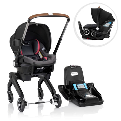 Shyft Dualride Preemie and Infant Car Seat Stroller Combo 3-30Lbs with Carryall Storage (Durham Green)