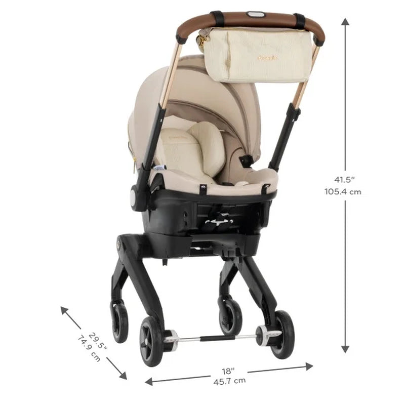 Shyft Dualride Infant Car Seat Stroller Combo with Green & Gentle Fabric (Champagne)