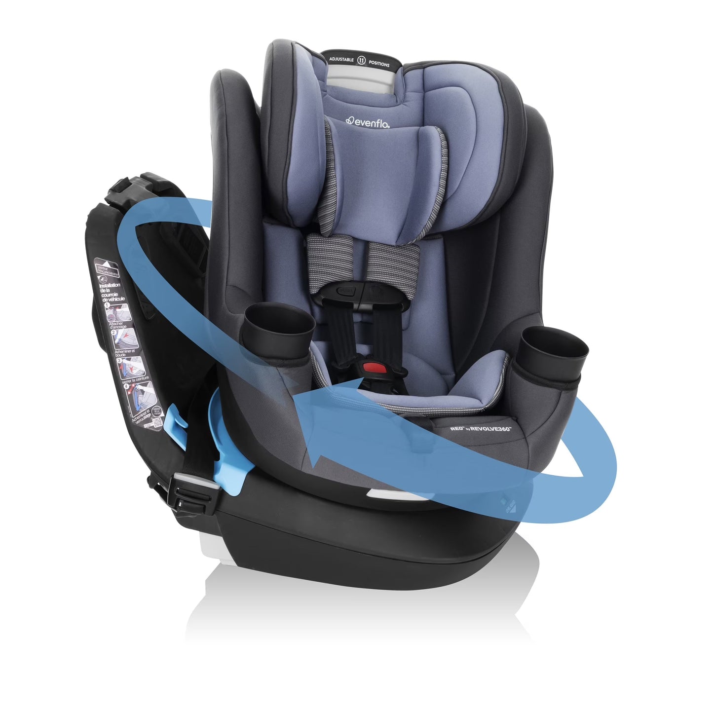 REO by Revolve360 Rotating 2-In-1 Convertible Car Seat, 360 Degrees, Infant to Toddler, Forward and Rear Facing, Compact Design, One-Time Install (Holden)