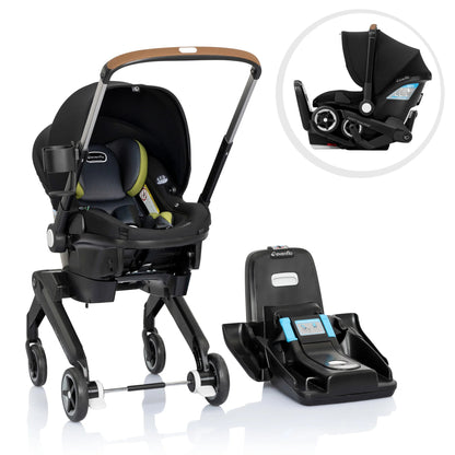 Shyft Dualride Preemie and Infant Car Seat Stroller Combo 3-30Lbs with Carryall Storage (Durham Green)
