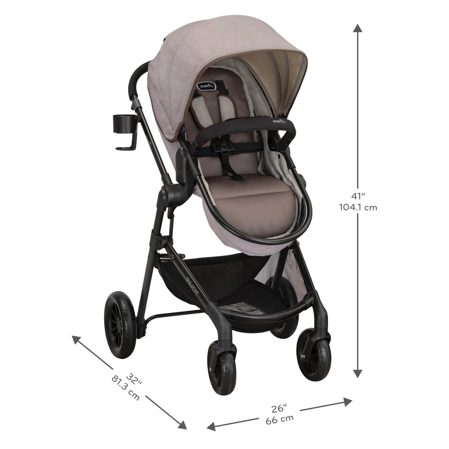 Pivot Modular Travel System with Litemax Preemie and Infant Car Seat (Desert Tan)