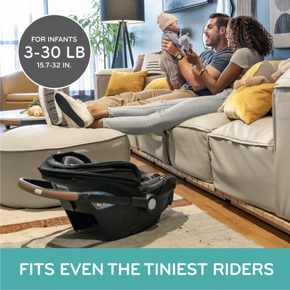 Shyft Dualride Preemie and Infant Car Seat Stroller Combo 3-30Lbs with Carryall Storage (Durham Green)