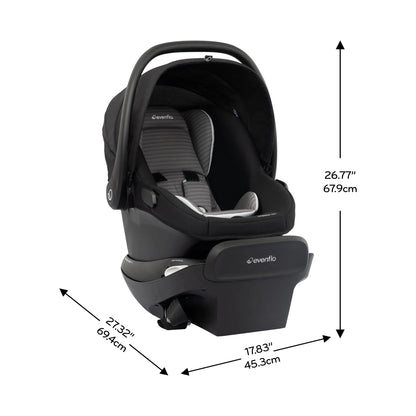 Revolve180 Litemax NXT Rotating Rear-Facing Lightweight Preemie and Infant Car Seat 3-30Lbs. Easy Install with Base (Cinder Gray)
