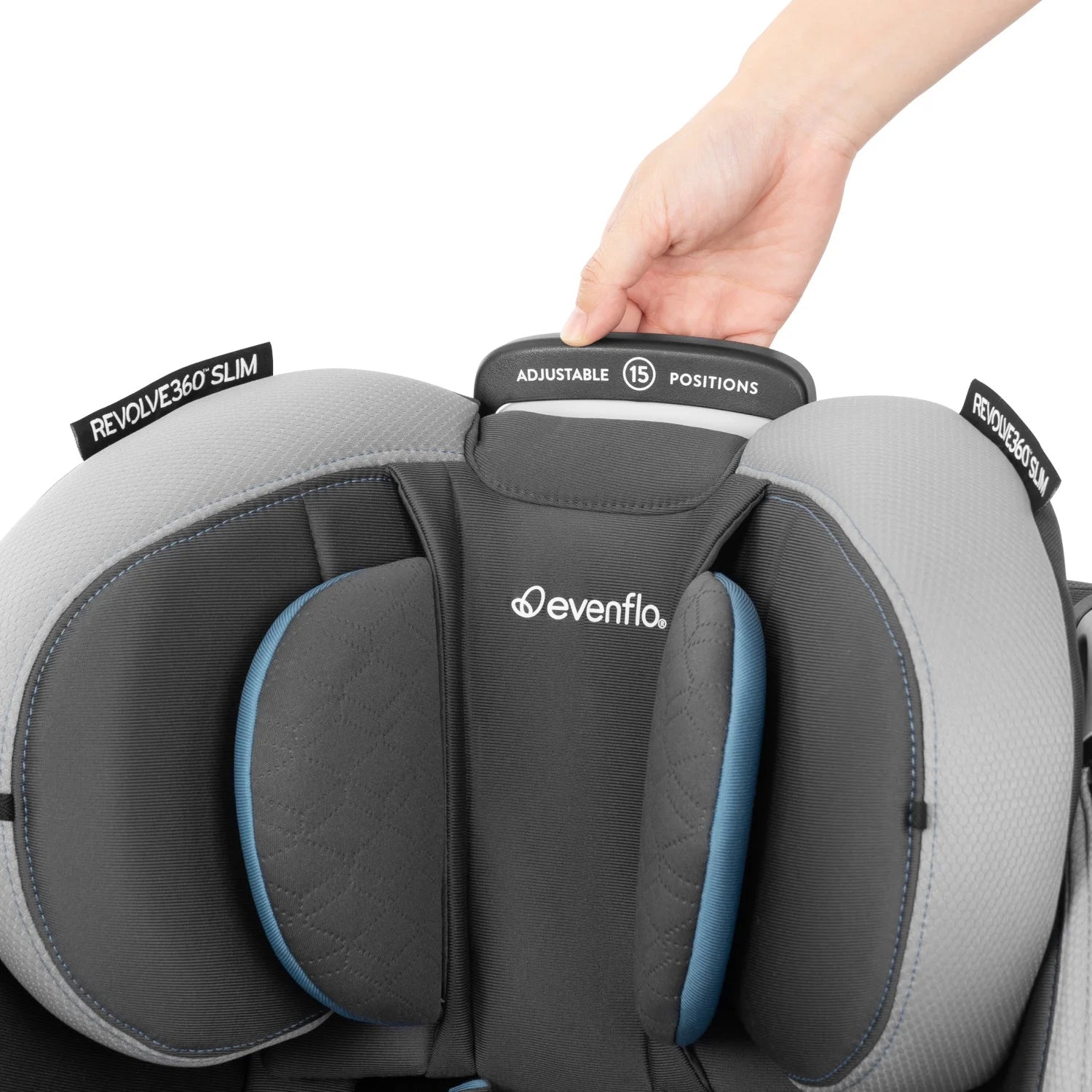 Revolve360 Slim 2-In-1 Rotational Car Seat with Quick Clean Cover (Stow Blue)