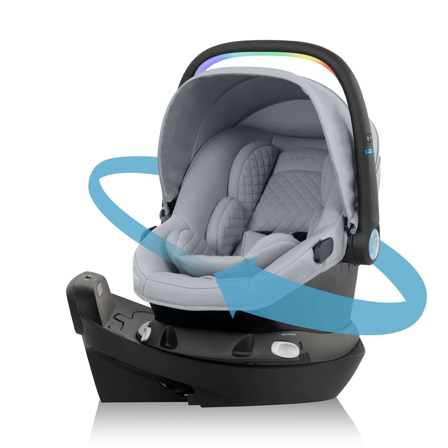 Revolve180 Litemax NXT Rotating Rear-Facing Lightweight Preemie and Infant Car Seat 3-30Lbs. Easy Install with Base (Cinder Gray)