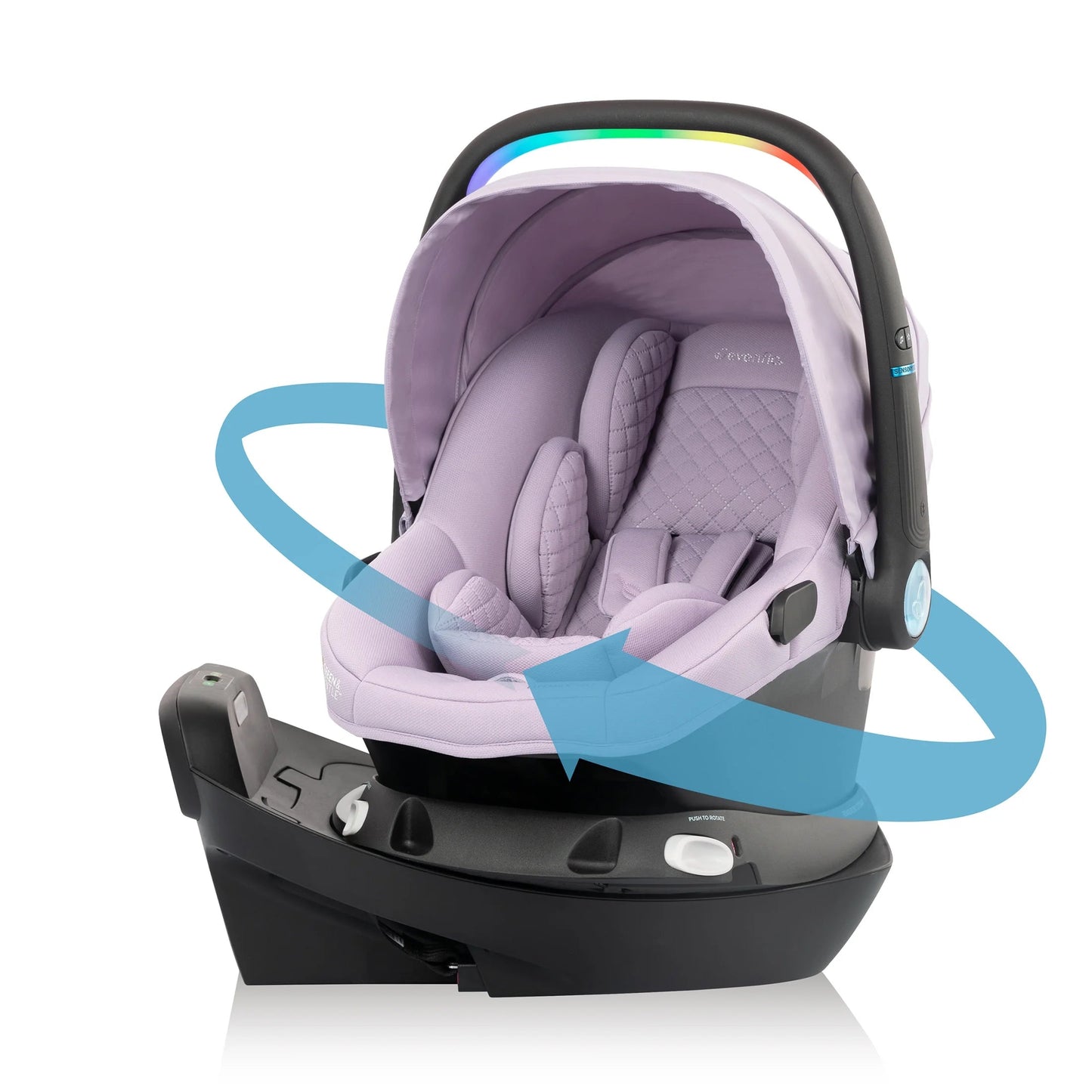 Revolve180 Litemax NXT Rotating Rear-Facing Lightweight Preemie and Infant Car Seat 3-30Lbs. Easy Install with Base (Cinder Gray)